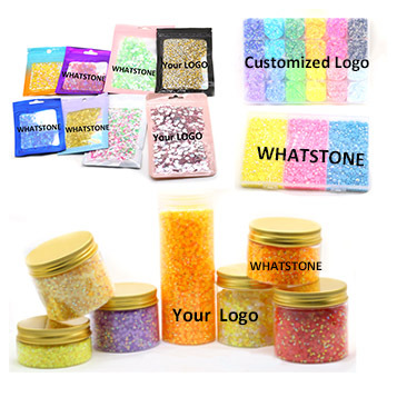 Customized Logo WHATSTONE Crystal Stones: Jelly Ab Resin Rhinestone Jars