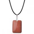 Blue Sandstone 25x35mm Rectangle Stone Pendant Necklace for women Men