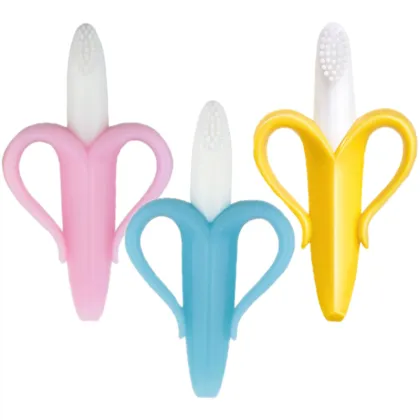 Banana Silicone Baby Toothbrush Teether for Teething Relief