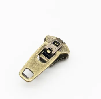Antique Brass Semi Lock Spring Slider for Jeans Zippers - Slider YG 4#