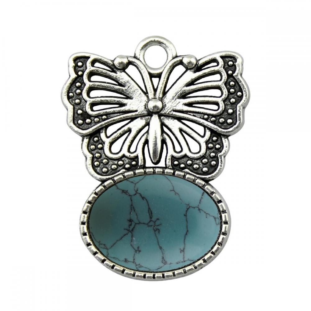 Gemstone Butterfly Pends Natural Stone Chakra Healing Reiki Charm Pendants para joyas de bricolaje que realiza un regalo de cumpleaños de aniversario