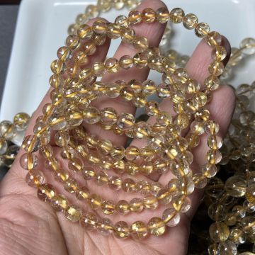 High-Quality Natural Golden Rutilated Beads Gemstone Bracelets Wholesale