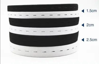 Black Buttonhole Elastic Tape Roll