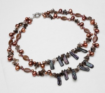 AA 5-6MM/7-8MM Charm Two Layer Freshwater Consume Pearl Necklace