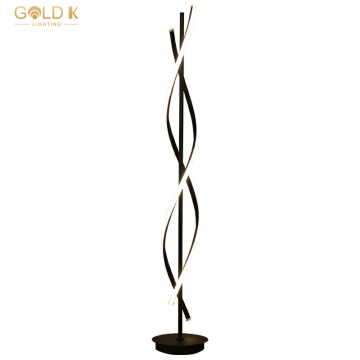 Modern Standing Black LED Floor Lamp with Golden Finish and 80 Novel Designs