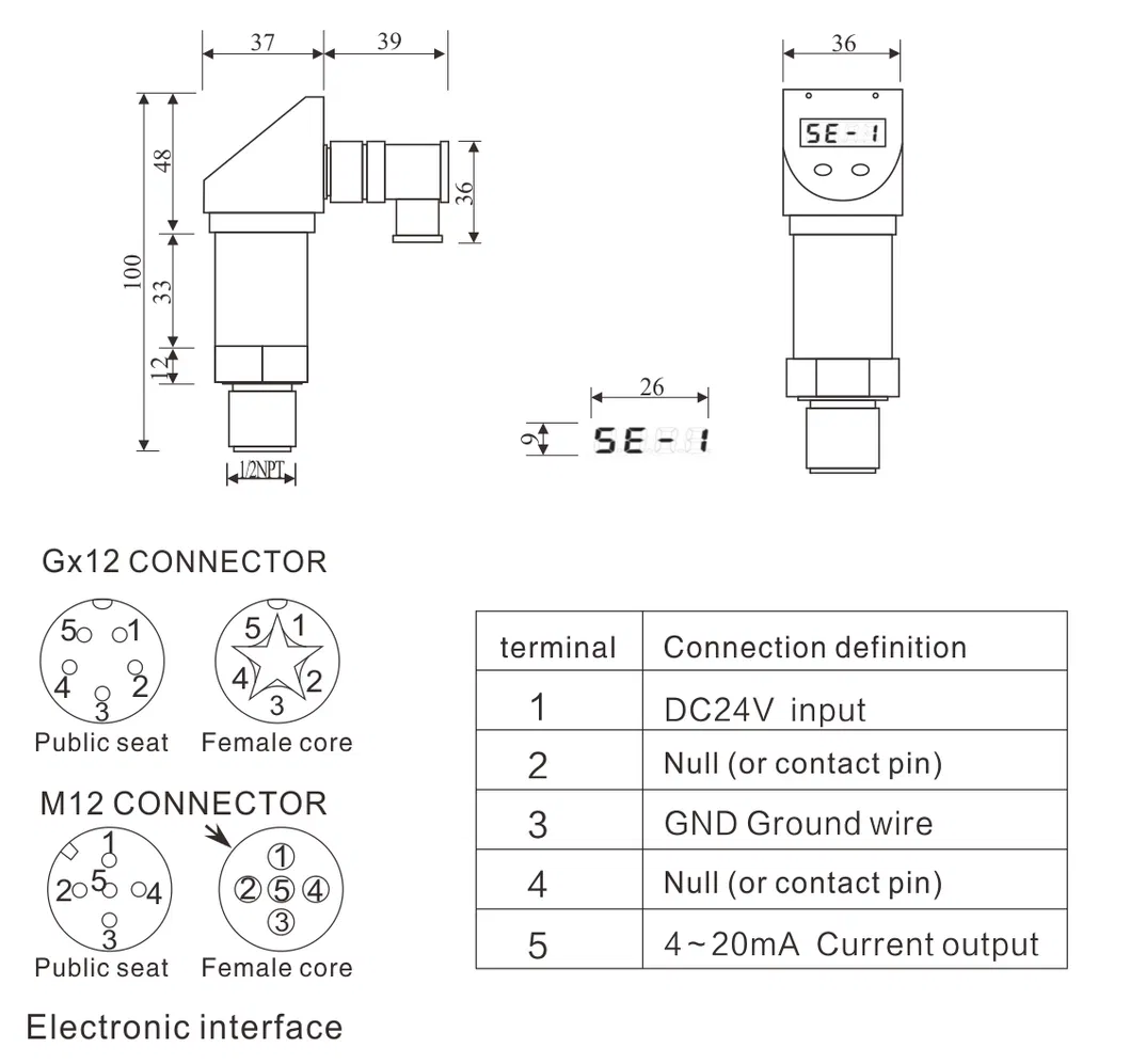 سوئیچ فرستنده فشار هوشمند صفحه نمایش LED عرضه کارخانه OEM چین