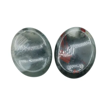 Natural African Bloodstone Worry Stone: A Vibrant Massage Healing Tool