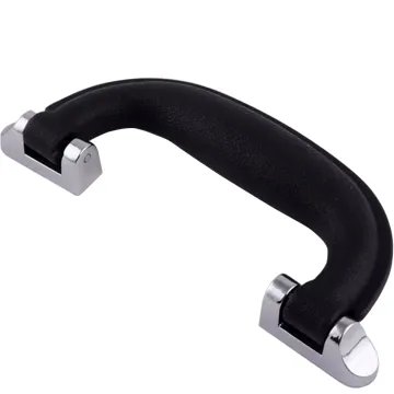 Cost-Effective Black Plastic Luggage Handles with Silver Seats, 180 Degree Angle, Available in Wooden Box Handle