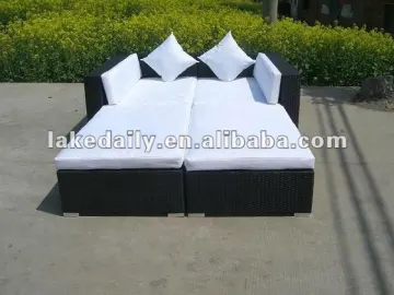 classic PE rattan outdoor sofa bed