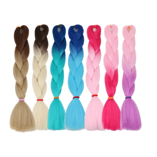 XUCHANG HARMONY Wholesale high quality raw material 100G Synthetic ombre jumbo braiding hair extensions 24inch jumbo braid hair