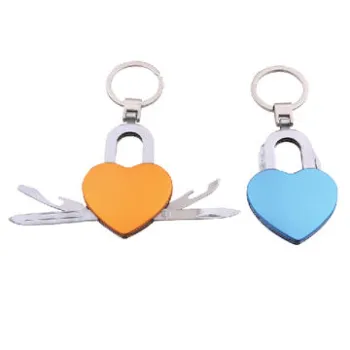 Heart Shaped Pocket Knife with Key Ring