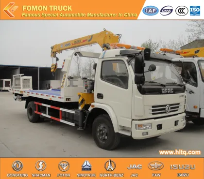 DONGFENG 4X2 wrecker truck with mounted crane