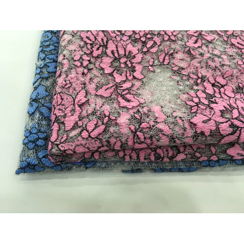 Fashion Flower Pattern Embroidery On Lace Ground
