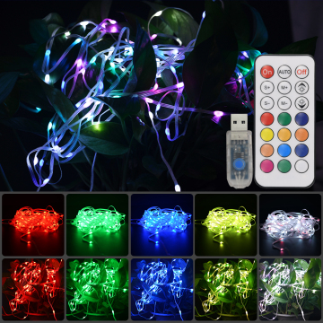 New Outdoor Smart Led String Light Tree Decoration Curtain Leather Rgb Light App 5v Christmas Lights Decoration
