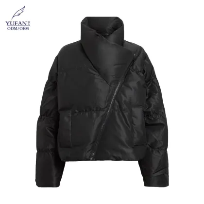Yufan Super March OEM ODM Asymmetric Cropped Puffer Jacket