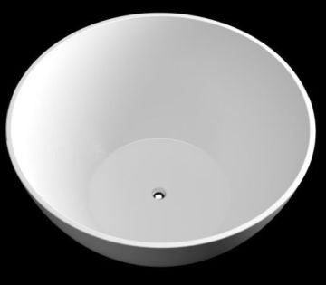 Recycled Round Glossy White Seamless Solid Surface Italian Classic Bathtub