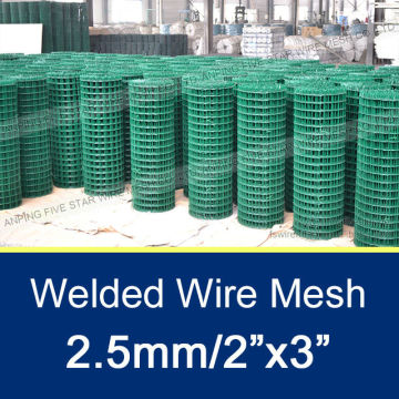2.5mm/2"x3" PVC Coated Welded Wire Mesh Roll for sale