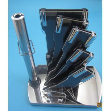 6 Slots Fan Shape Acrylic Kitchen Knife Block