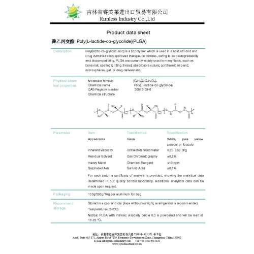 Maxillofacial Raw Material Copolymer PLGA