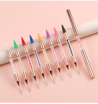 Double-Head Nail Art Dotting Pen with Wax/Silicone Tips for Manicure Art Tools
