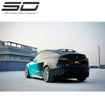 SD Style Carbon Fiber Body Kit for Tesla Model Y - Front Lip, Rear Diffuser, and Spoiler