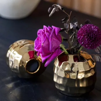 Modern Gold Plated Ceramic Vase for Home Decor