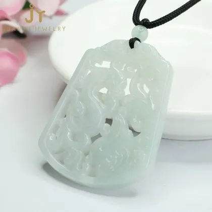 Wholesale Myanmar Jade, Precious Stone Dragon & Phoenix Gemstone Jadeite Pendants: Green Jade Jewelry Collection