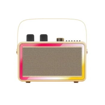 Portable Rechargeable Karaoke Machine with 2 Wireless Microphones