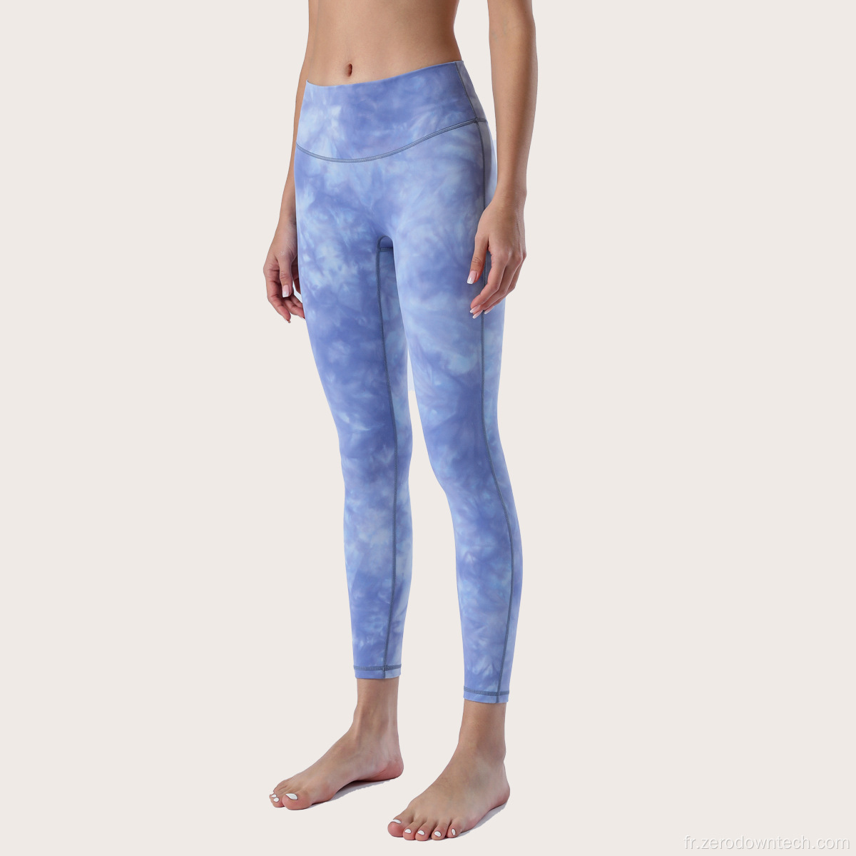 pantalon de fitness à neuf points de yoga tie-dye taille haute