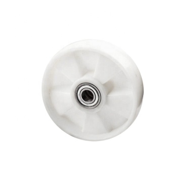 High Load Capacity Industrial White Nylon Fork Wheels and Casters for Warehouse Trolleys, Trailers, Furniture