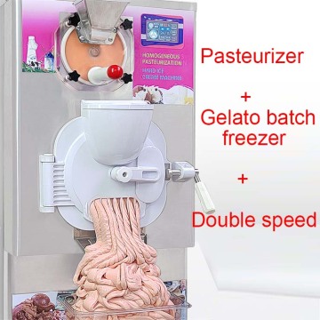 Doppelgeschwindigkeit ETL CE Italienisch kommerziell harte Eismaschine mit kombinierter Pasteurizer