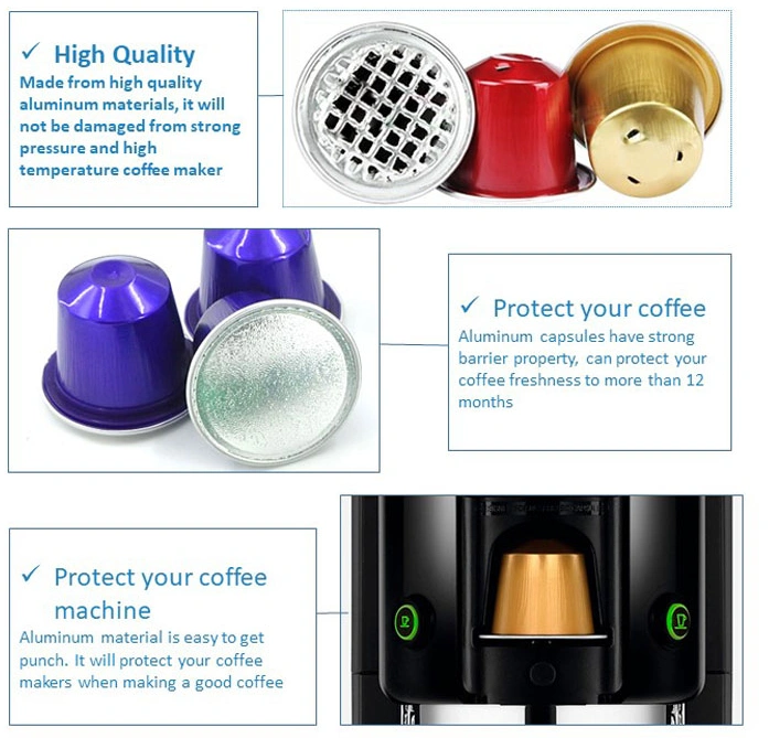 Foil Lid Empty Aluminum Nespresso Coffee Capsule China Manufacturer