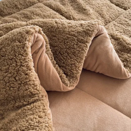 High Quality Thick Quilted Sherpa Velvet Fabric Weighted Blankets for Home and Hotel