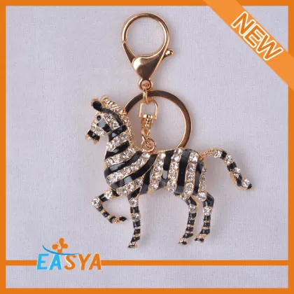 2014jewelry Fashion house crystal Horse rhinestone keychain