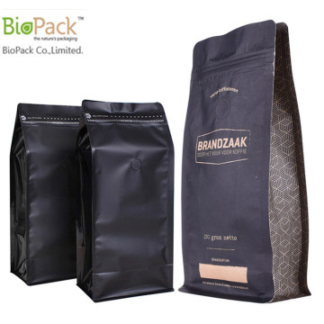 Bolso de embalaje de café con parte inferior de la aleta resellable