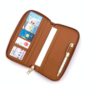 Litchi Pattern PU Leather Smaller Planner with Zipper Closure