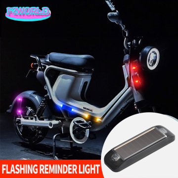 Solar-Powered Red and Blue Flash Warning Light for Anti-Theft and Rear-End Collision Prevention on Bicycles, Motorcycles, and SUVs