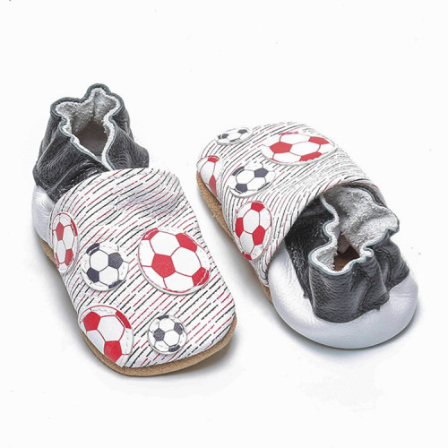 Unisex Imprimir sapatos de couro macio de futebol bebê