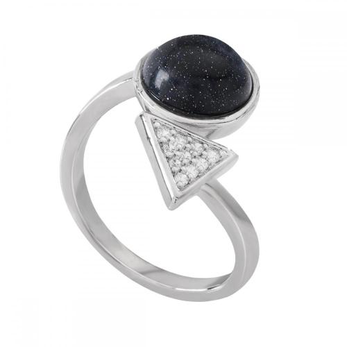 Assorted Blue Goldstone Beads Rings Owl Shape Ring for Women Goldstone Heart Rings for Girl Women Wedding Adjustable ring