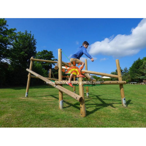 Struktur Climbing Outdoor Playground Set Tali untuk kanak-kanak