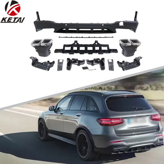 High-Quality GLC63 Style Rear Bumper Diffuser for BENZ X253 AMG 2016+