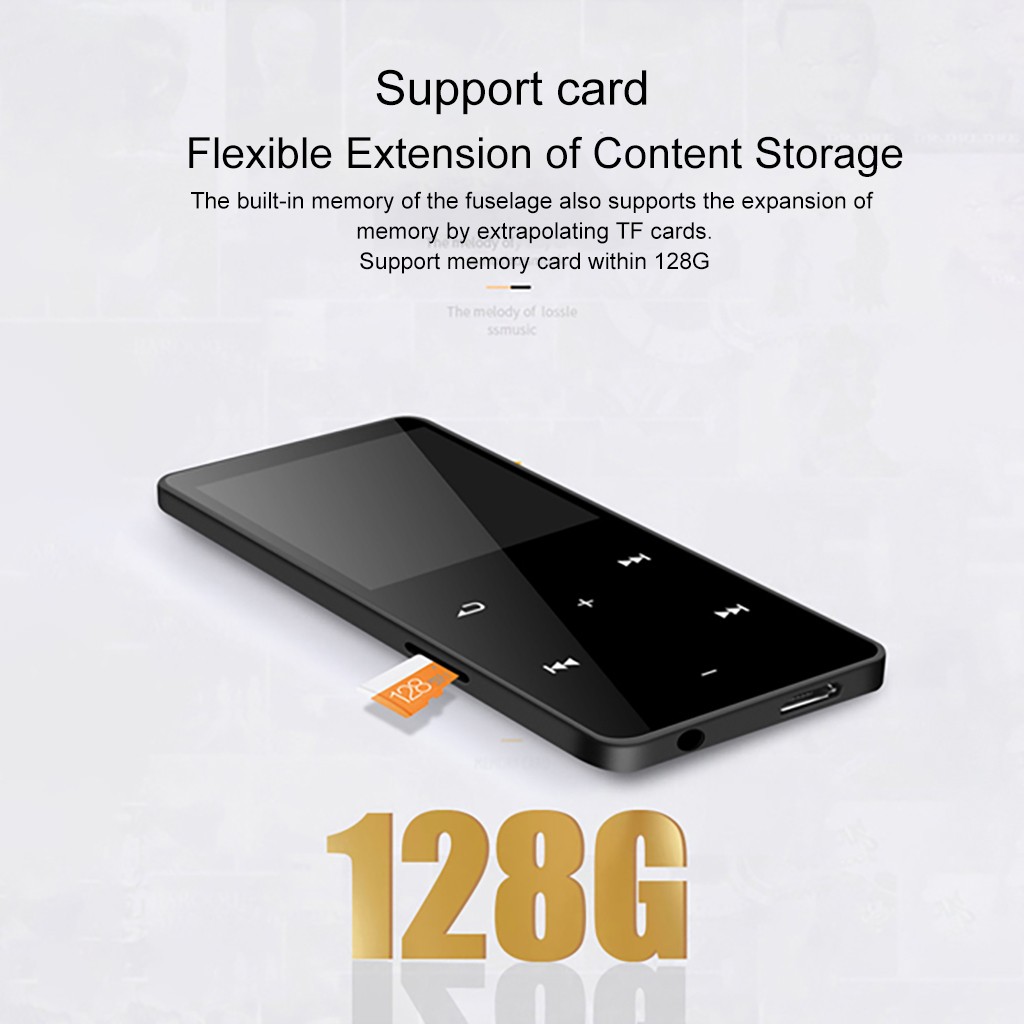 Mini Bluetooth MP3 MP4 Player 4GB With FM Media Touch Key Sport Music Speakers TXT E-book FM Recorder TF Card Droshipping#T2
