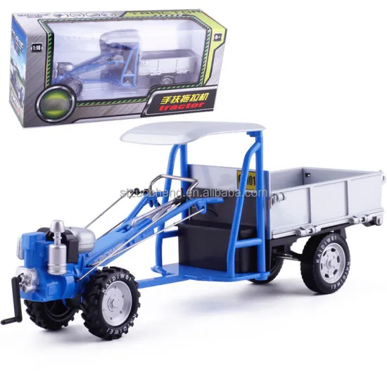 High-Quality 1:16 Scale Metal Alloy Walking Tractor Vintage Agricultural Tools Toy