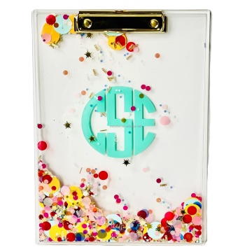 Custom Clear Acrylic Clipboard with Gold Clip for Office, School, and Home