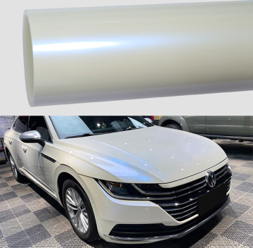 pearl white gloss blue car wrap vinyl