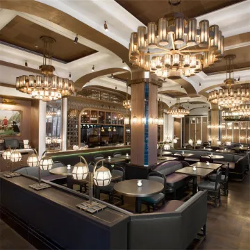 Art Retro Brown Gold Decorative Restaurant Chandelier