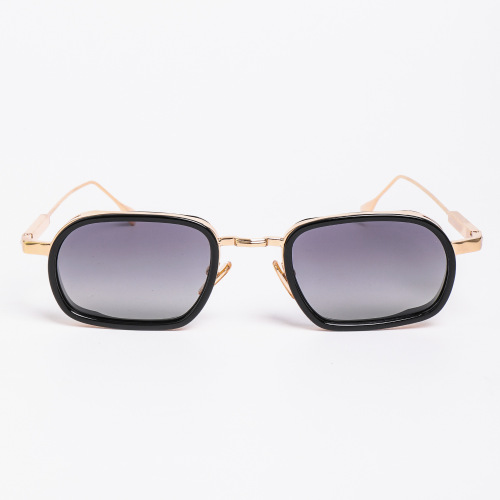 Men Retro Square Metal Pilot Windsor Ring Sunglasses Eyewear