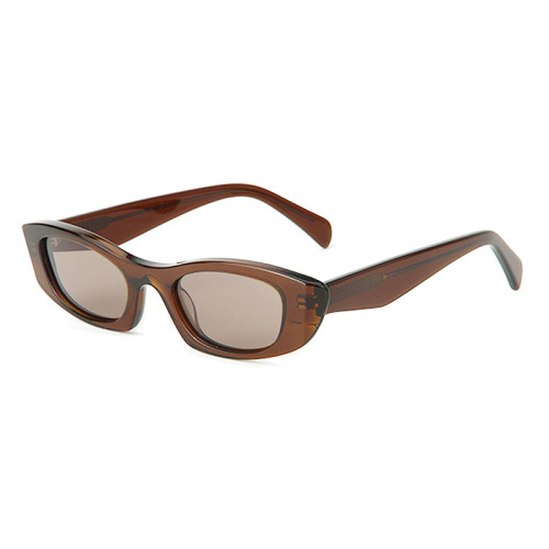 Mellume Retro 90s Narrow Oval Cat-Eye Acetate Sunglasses