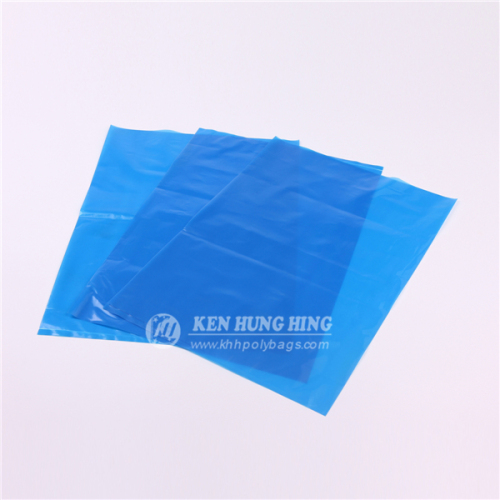 blue PE plastic packaging bag with gusset