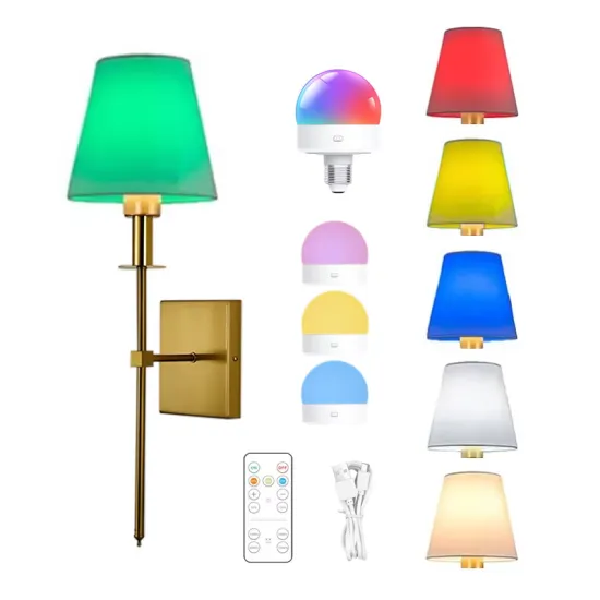 Rechargeable Remote RGB Fabric Wall Lamp